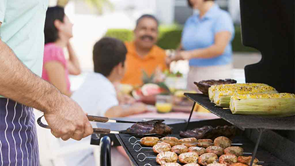 food on a barbeque