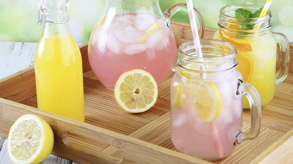 fruit drinks on tray