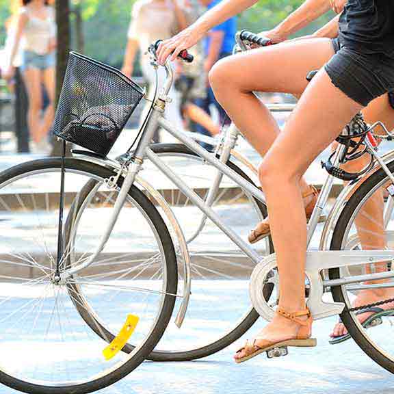 bikes on a road square