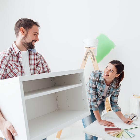 couple renovating house