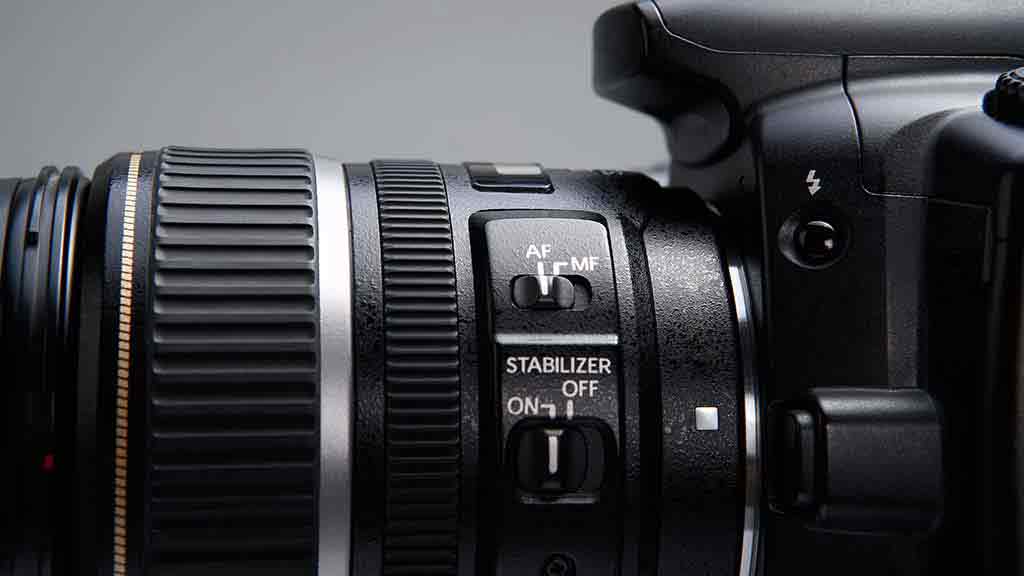 slr camera lens side view